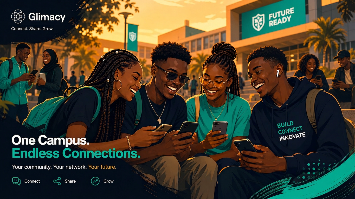 Nigerian students connecting and engaging on Glimacy campus platform